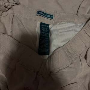 Cubavera Men's Large Linen-Blend Elastic Waist Drawstring Pants in Natural Tan